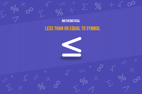 Less than or equal to symbol